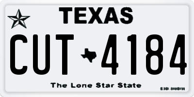 TX license plate CUT4184