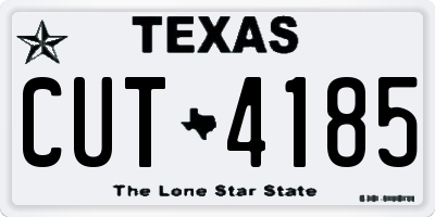TX license plate CUT4185