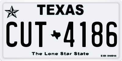 TX license plate CUT4186