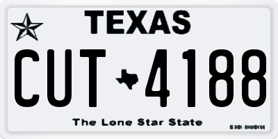TX license plate CUT4188