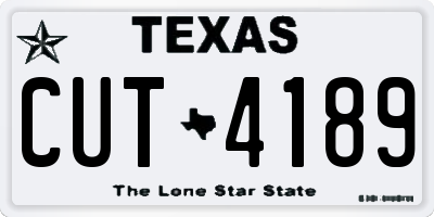 TX license plate CUT4189