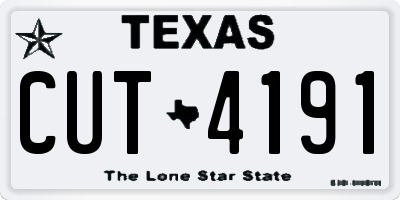 TX license plate CUT4191