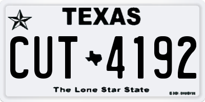 TX license plate CUT4192