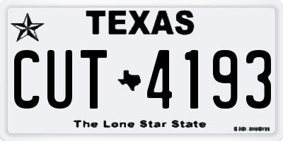 TX license plate CUT4193
