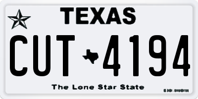 TX license plate CUT4194