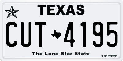 TX license plate CUT4195