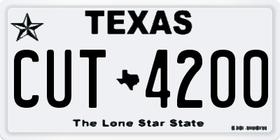 TX license plate CUT4200