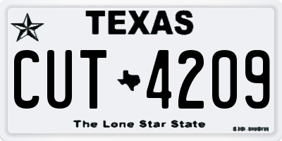 TX license plate CUT4209
