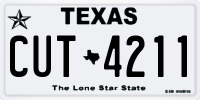 TX license plate CUT4211