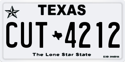 TX license plate CUT4212