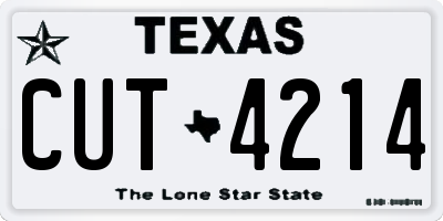 TX license plate CUT4214