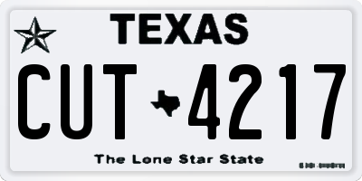 TX license plate CUT4217