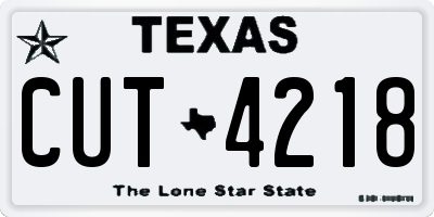 TX license plate CUT4218