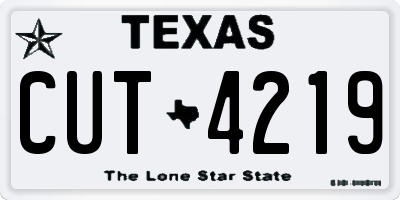 TX license plate CUT4219