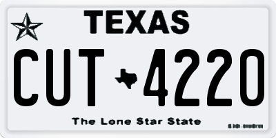 TX license plate CUT4220