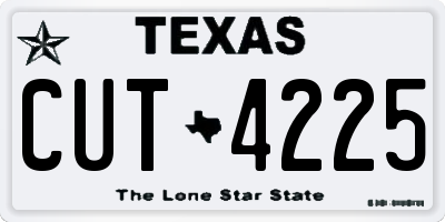 TX license plate CUT4225