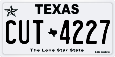 TX license plate CUT4227