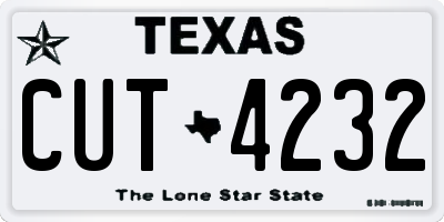 TX license plate CUT4232