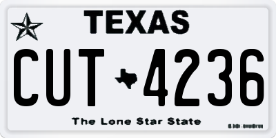 TX license plate CUT4236