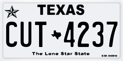 TX license plate CUT4237