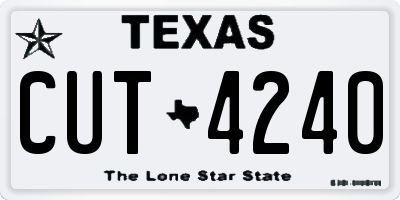 TX license plate CUT4240