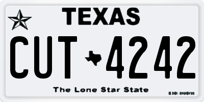 TX license plate CUT4242