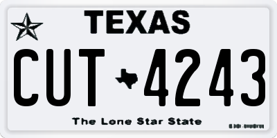 TX license plate CUT4243