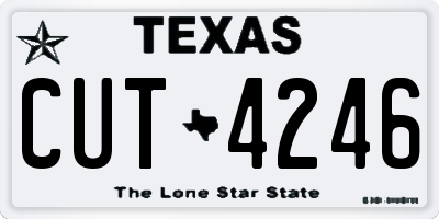 TX license plate CUT4246