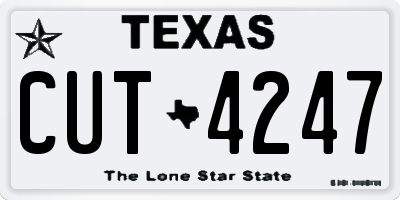 TX license plate CUT4247