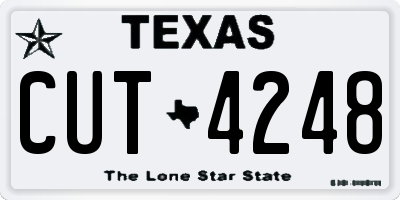TX license plate CUT4248