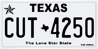 TX license plate CUT4250