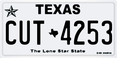 TX license plate CUT4253