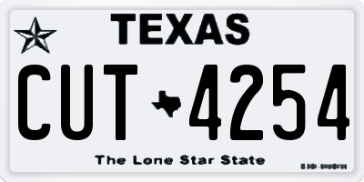 TX license plate CUT4254