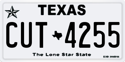 TX license plate CUT4255