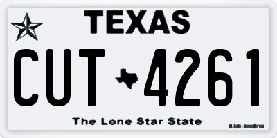 TX license plate CUT4261