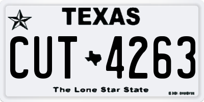 TX license plate CUT4263