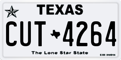 TX license plate CUT4264