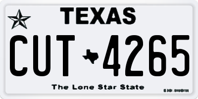 TX license plate CUT4265