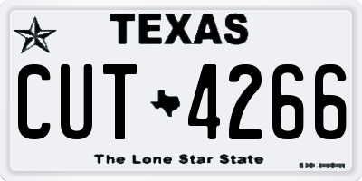 TX license plate CUT4266