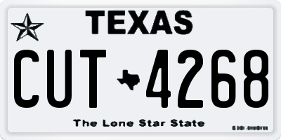 TX license plate CUT4268
