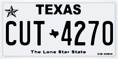 TX license plate CUT4270