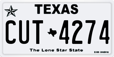 TX license plate CUT4274