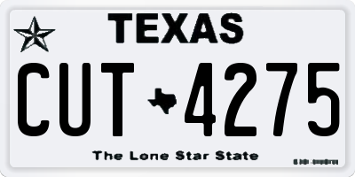 TX license plate CUT4275