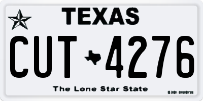 TX license plate CUT4276
