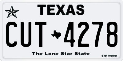 TX license plate CUT4278