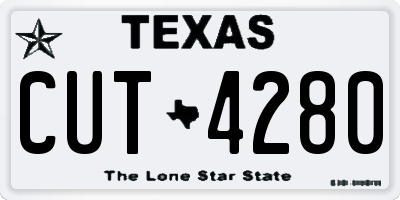 TX license plate CUT4280