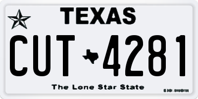 TX license plate CUT4281