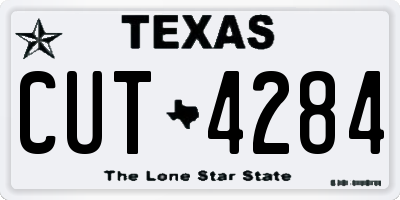 TX license plate CUT4284