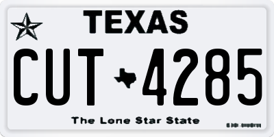 TX license plate CUT4285