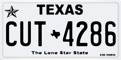 TX license plate CUT4286